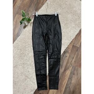 Lyssé Size Small Black Vegan Leather Stretch High Waisted Skinny Pants